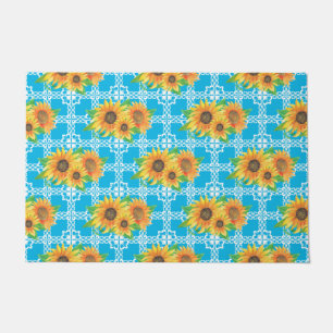 Sunflower Floral Frog Doormat