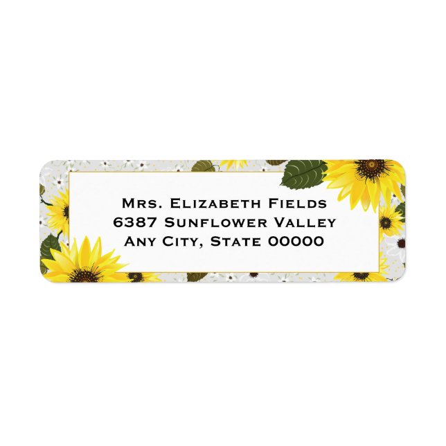 Sunflower Floral Garden Return Address Label (Front)
