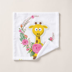 Sunflower Floral Giraffe Bath Towel Sets