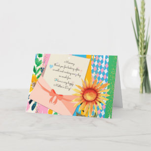 Sunflower Floral Letter Envelope Mother's Day Card