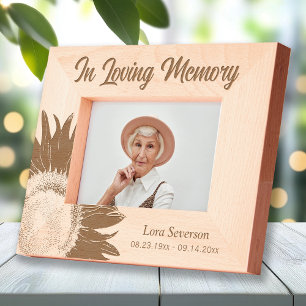 Sunflower Floral Memorial Etched Frames