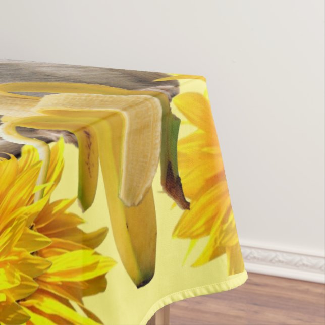 Sunflower Floral Monkey Tablecloth (In Situ)