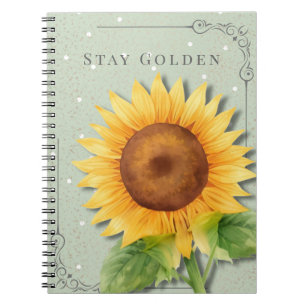 Sunflower Floral Notebook Stay Golden Journal