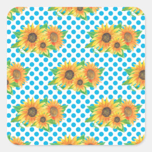 Sunflower Floral Outfits Square Sticker