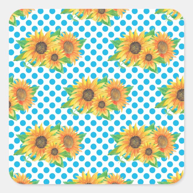 Sunflower Floral Outfits Square Sticker (Front)