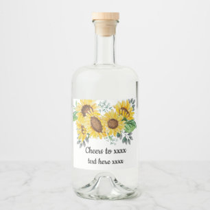 sunflower, floral party label