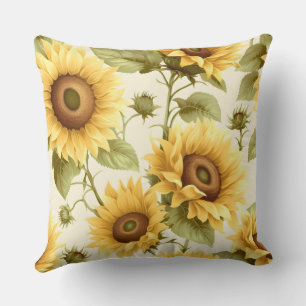 Sunflower Floral Pattern Cushion