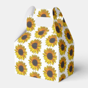 Sunflower Floral Pattern Favour Box