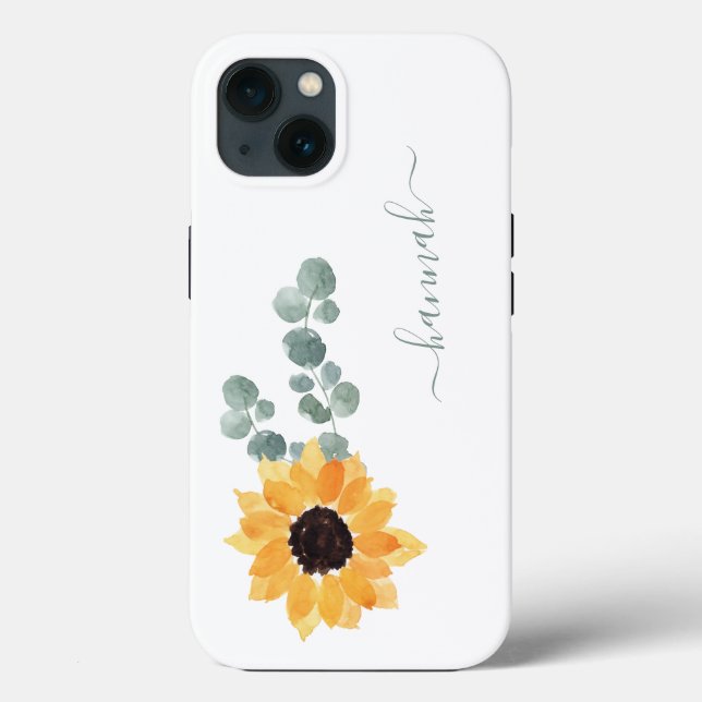 Sunflower Floral Personalised Name Case-Mate iPhon iPhone Case (Back)