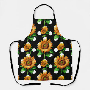 Sunflower Floral Polka Dots Apron