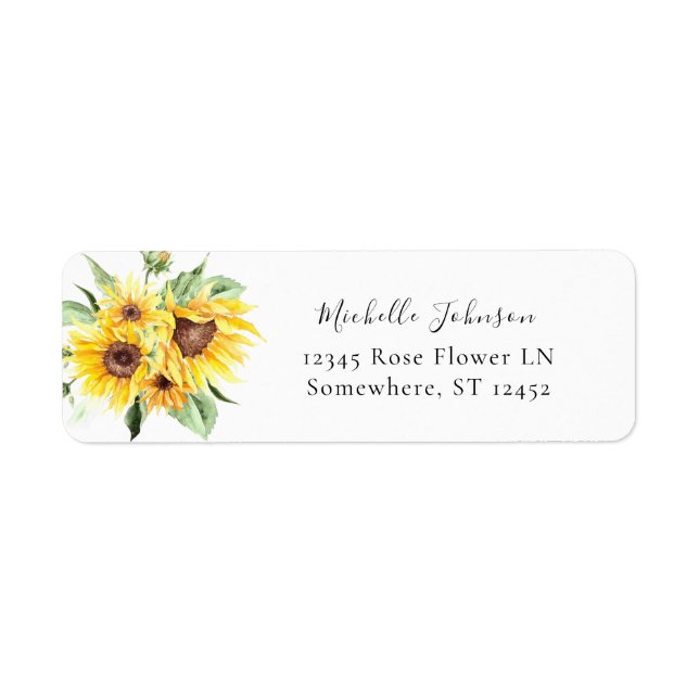 Sunflower Floral Return Address Label (Front)