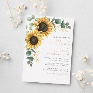 Sunflower Floral Rustic Wedding Rose Gold