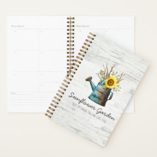 Sunflower Floral & Rustic Wood Vintage Cottage Planner