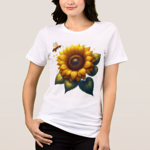 Sunflower Floral Summer Tri-Blend Shirt