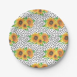 Sunflower Floral Wall Decals Paper Plate
