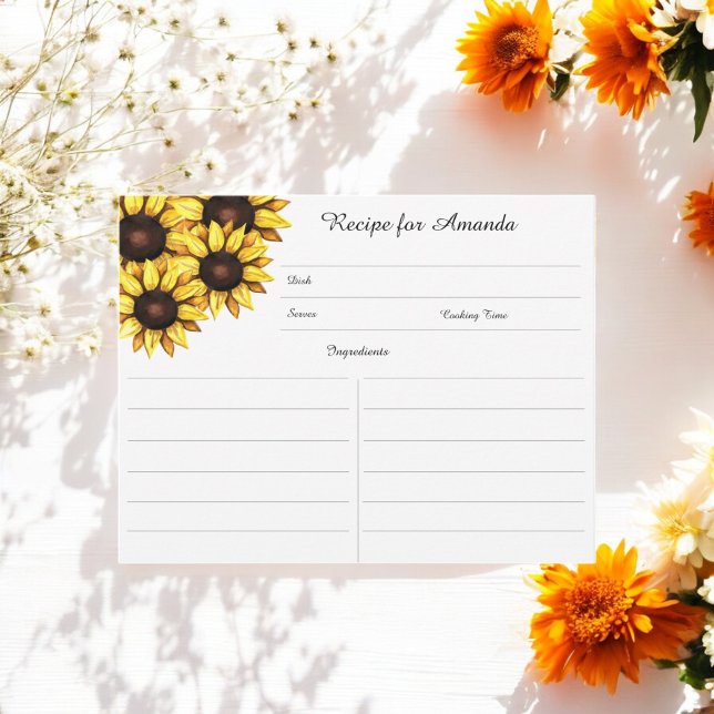 Sunflower Floral Watercolor Bridal Shower Enclosure Card (Creator Uploaded)