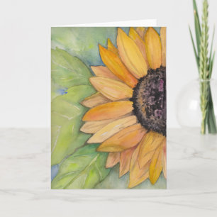 Sunflower Floral Watercolor Card