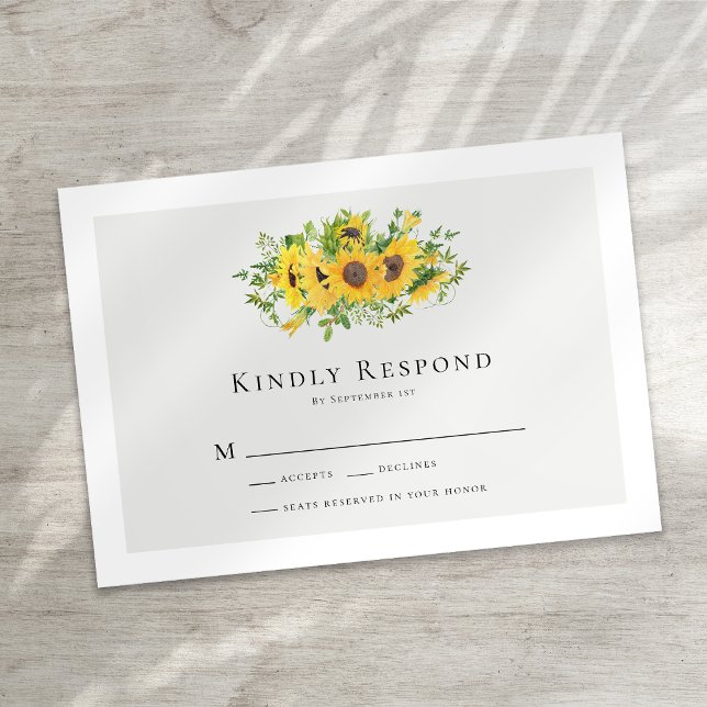 Sunflower Floral Wedding RSVP Card (Creator Uploaded)