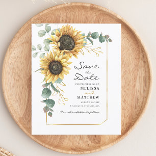 Sunflower Floral Wedding Save The Date