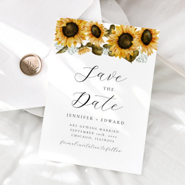 Sunflower Floral Wedding Save The Date (Creator Uploaded)
