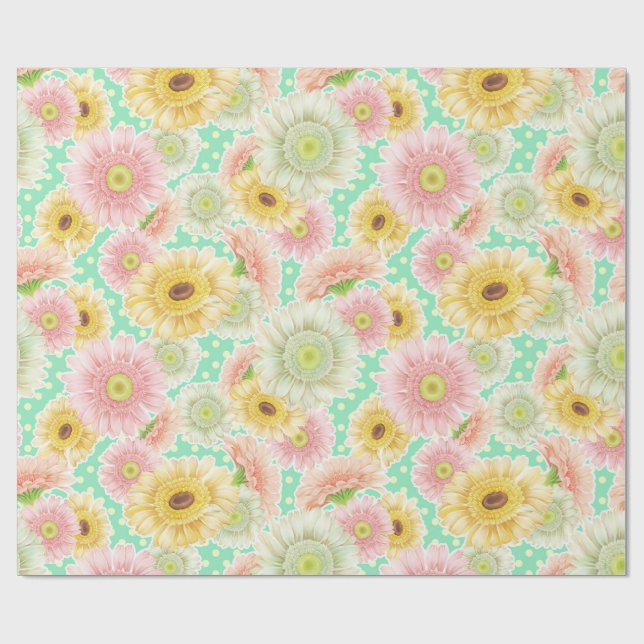 Sunflower Floral Wrapping Paper (Flat)