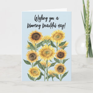 Sunflower Flower Floral Editable Quote Card