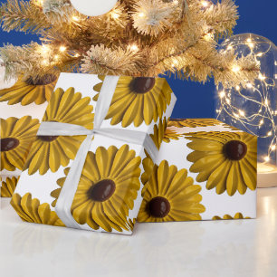 Sunflower Flower Floral Fall Golden Garden Wedding Wrapping Paper