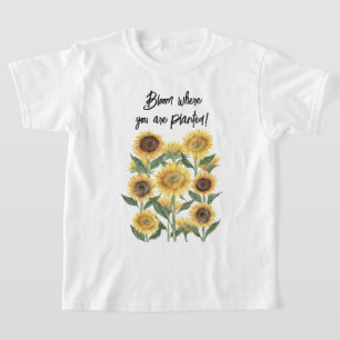 Sunflower Flower Floral Personalised Quote T-Shirt