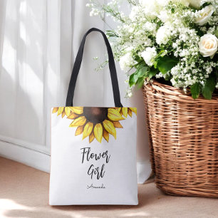 Sunflower Flower Girl Wedding     Tote Bag
