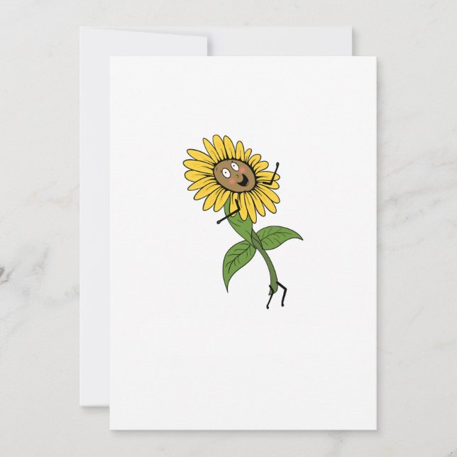 Sunflower, flower theme invitation (Front)