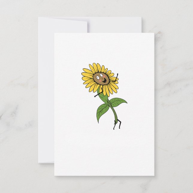 Sunflower, flower theme thank you card (Front)