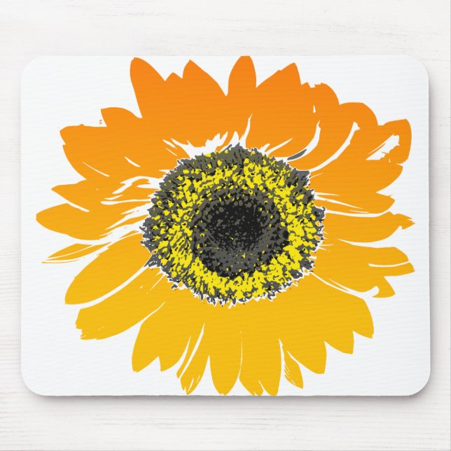 Sunflower Flower Yellow Orange Mouse Pad (Front)