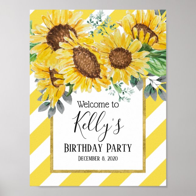 sunflower, flowers, floral, welcome sign (Front)