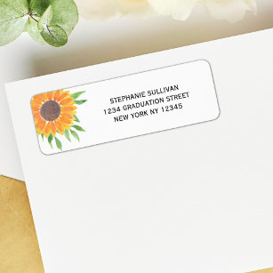 Sunflower Foliage Return Address Return Address Label
