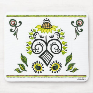 Sunflower Folk Pattern by Alexandra Cook Mouse Pad