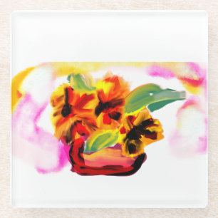 Sunflower for mother's day glass coaster