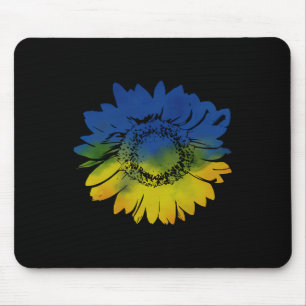 Sunflower For Ukraine Flag Colors Blue Yellow Mouse Pad