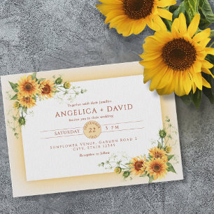 Sunflower Frame Wedding Invitation