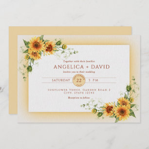 Sunflower Frame Wedding  Invitation