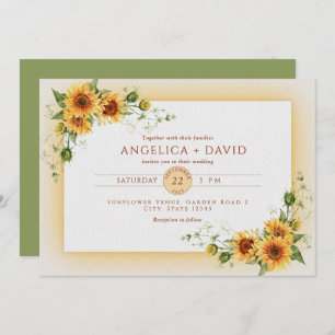 Sunflower Frame Wedding  Invitation