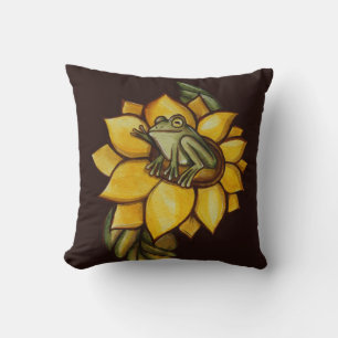 Sunflower Frog Floral Froggy Flower Cushion