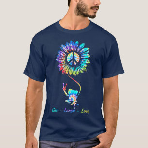 Sunflower Frog Live Laugh Love Funny Tie Dye  T-Shirt