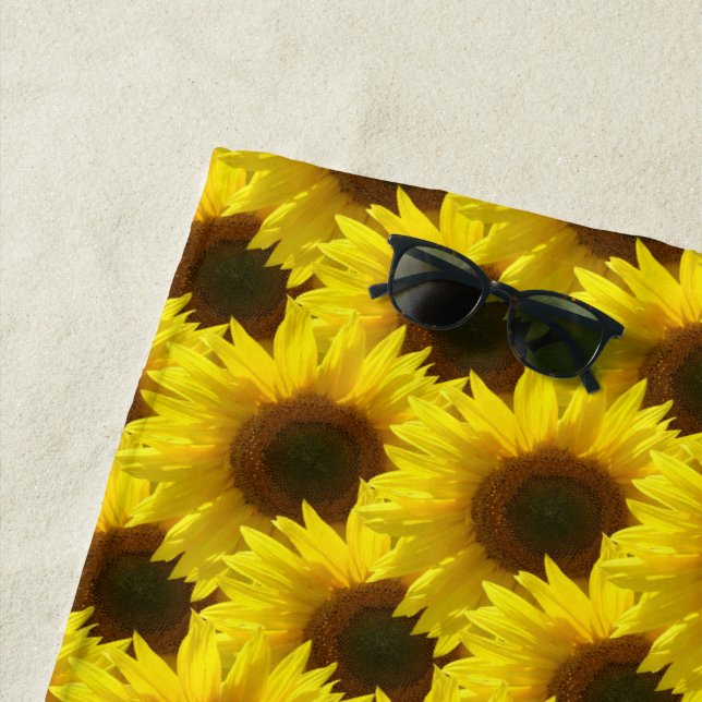 Sunflower Fun in the Sun Beach Towel (In Situ)