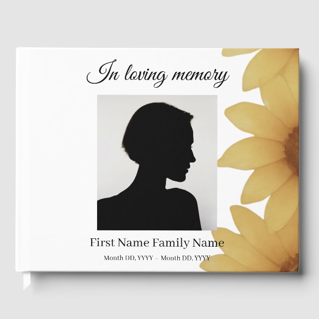 Sunflower funeral guest book (Front)