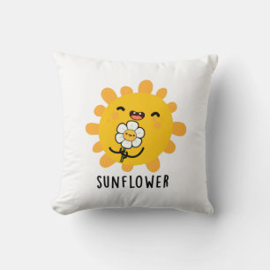 Sunflower Funny Sun And Flower Pun Cushion