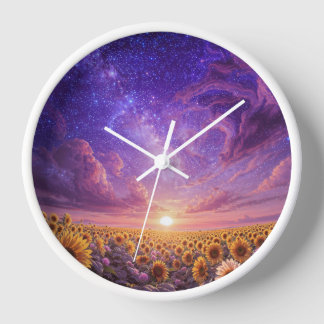 Sunflower Galaxy Sunset Wall Clock