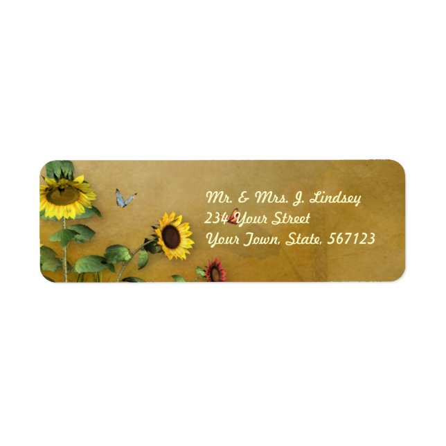 Sunflower Garden 1 Return Address Label (Front)
