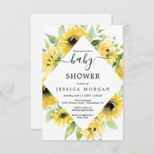 Sunflower Garden Baby Shower Invitation Card