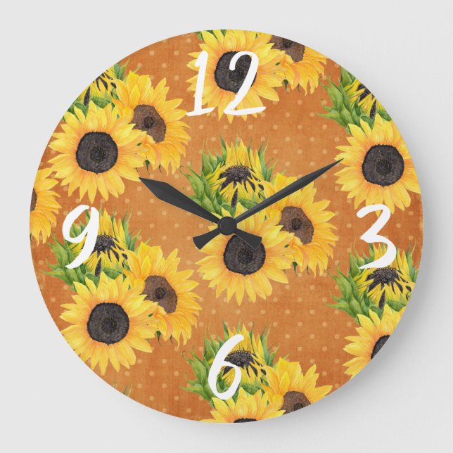 Sunflower garden design large clock (Front)