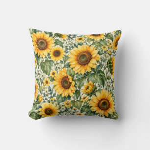 Sunflower Garden Floral Pattern Cushion
